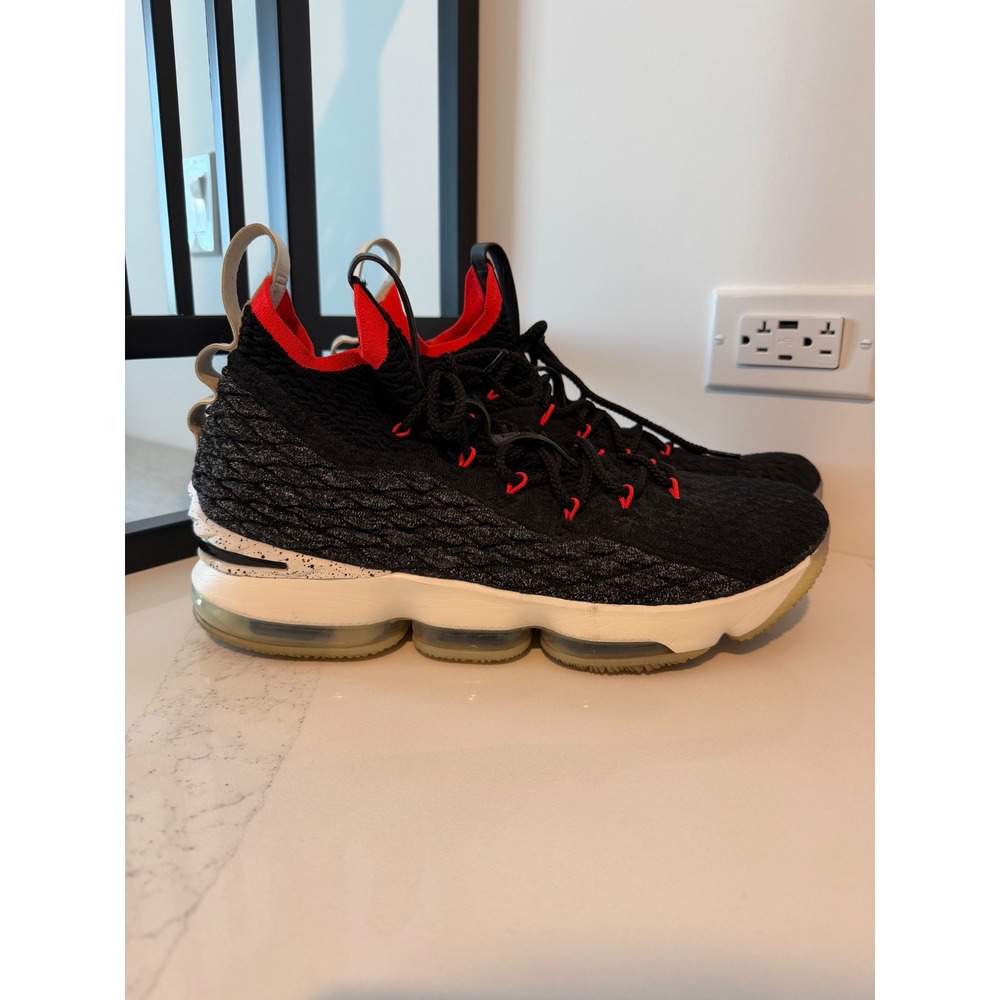 Nike LeBron 15 Ash Black White University Red AO2363-002 Mens 13